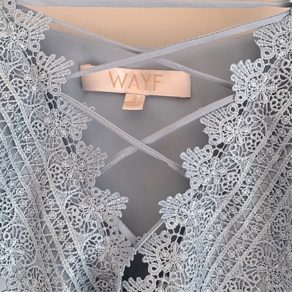 π WAYF Size Small Light Blue/Baby Bird π¦ Dress Lace Neckline π - Picture 3 of 6